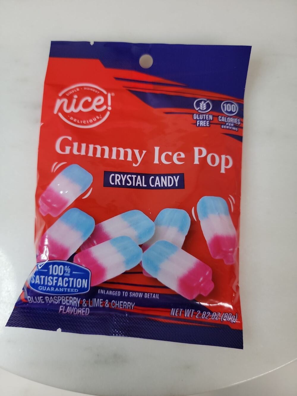 Nice! Gummy Ice Pop Crystal Candy Walgreens Viral CRUNCH Candy TikTok 2.82oz Bag